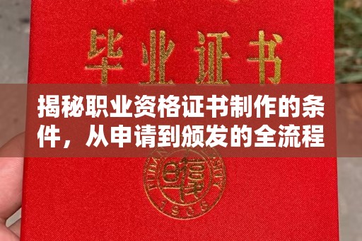 托克逊揭秘职业资格证书制作的条件，从申请到颁发的全流程解析
